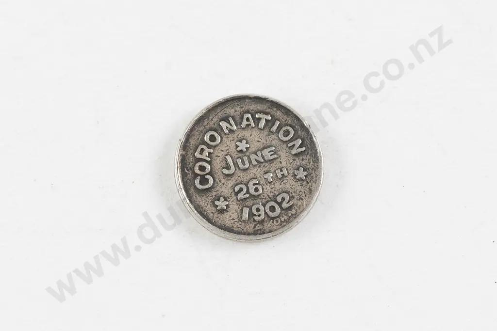 NZ Silver Edward VII 1902 June 26th Coronation Medallion Image 1++