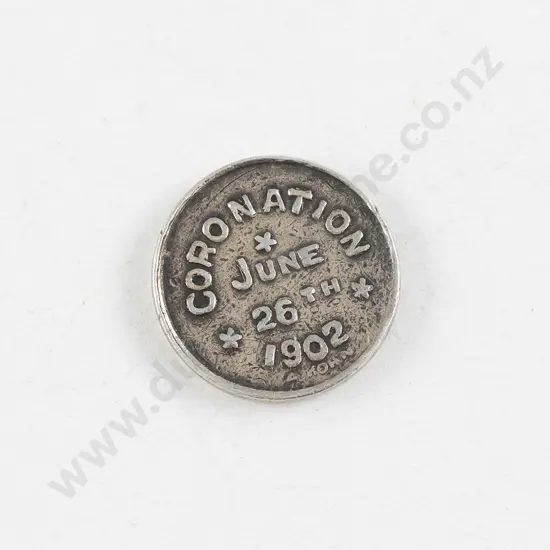 NZ Silver Edward VII 1902 June 26th Coronation Medallion