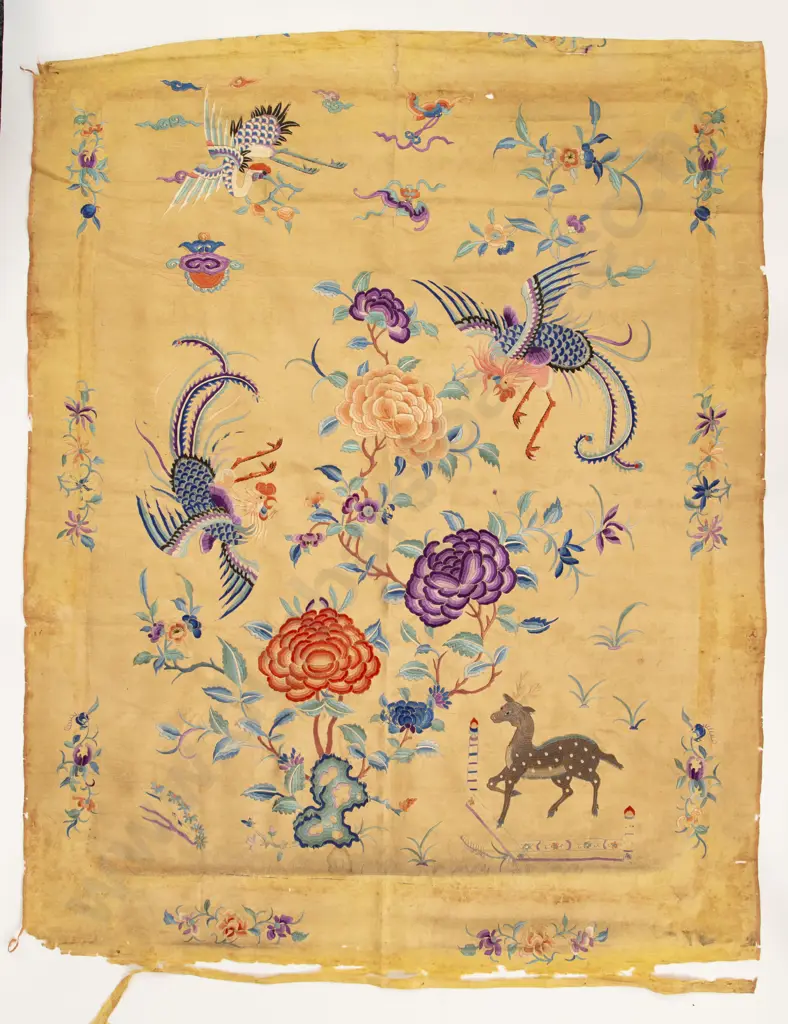 A Pair Of Late 19th Century Finely Embroidered Silk Panels Image 1++