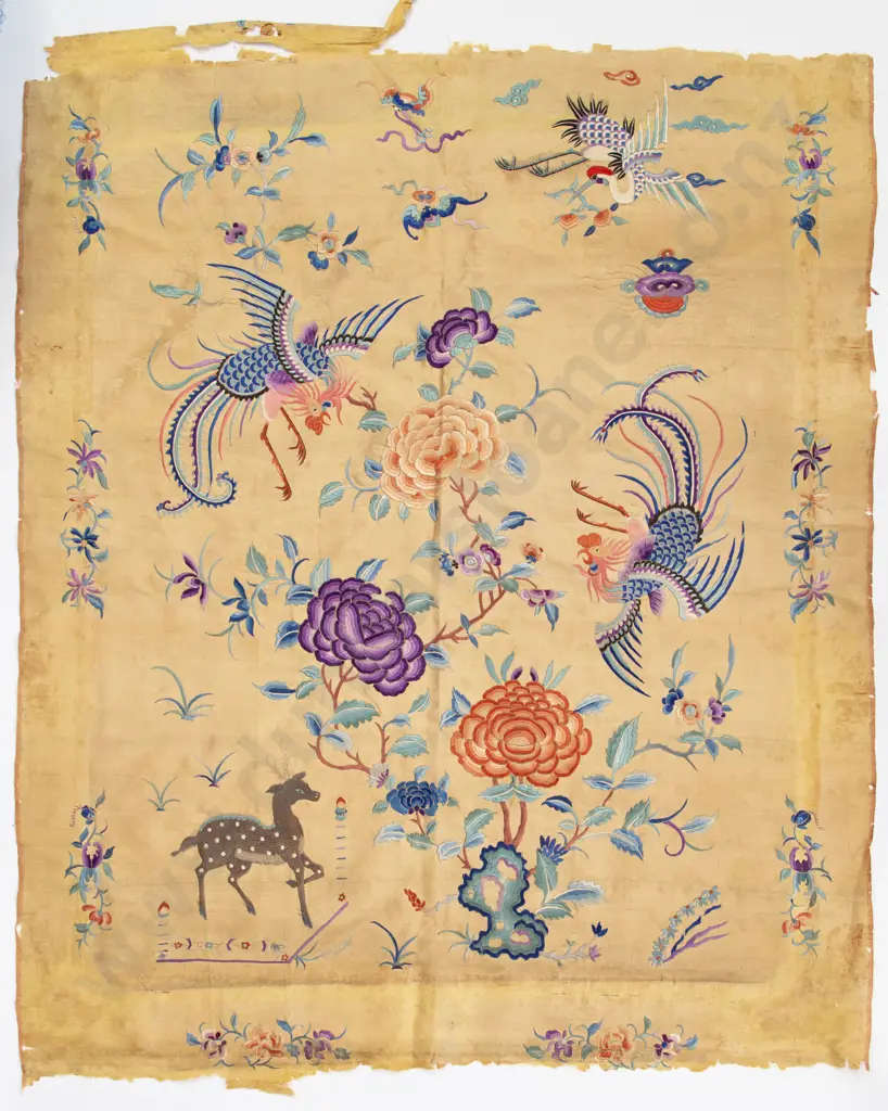 A Pair Of Late 19th Century Finely Embroidered Silk Panels Image 1++