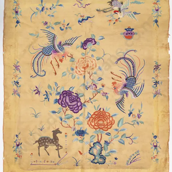 A Pair Of Late 19th Century Finely Embroidered Silk Panels