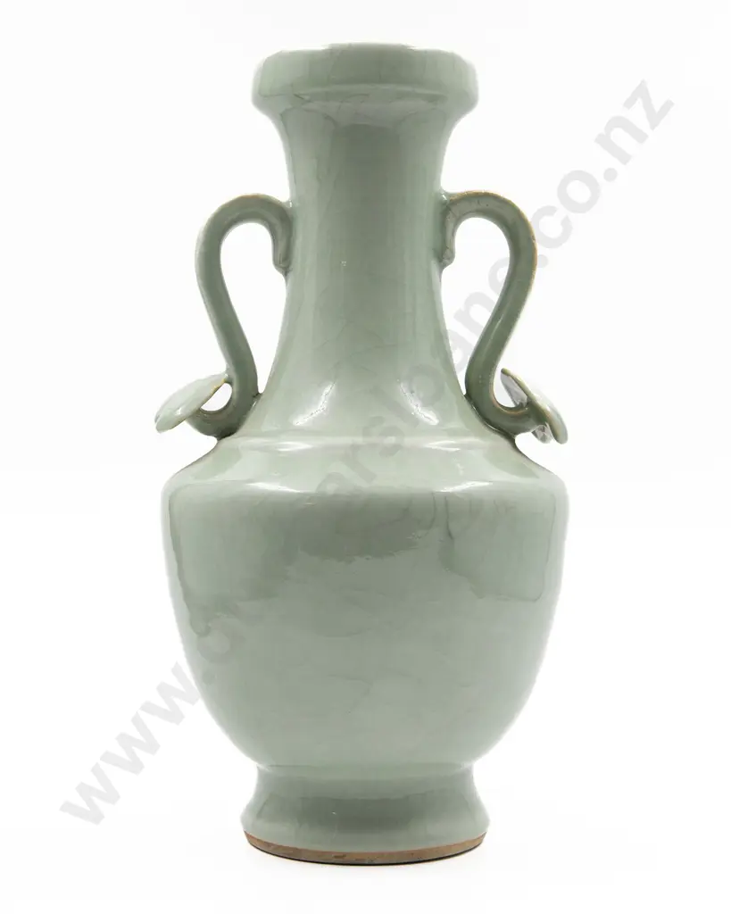 Chinese Republic Period Celadon Glazed Vase Image 1++