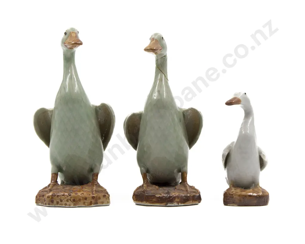 Three Chinese Porcelain Ducks Image 1++