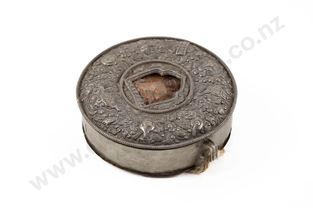 Tibetan 19th Century Silver And Copper Gau (Amulet Box) Image 1++