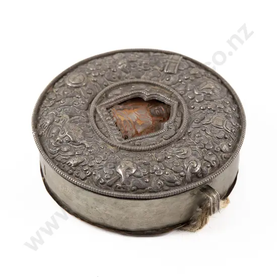Tibetan 19th Century Silver And Copper Gau (Amulet Box)