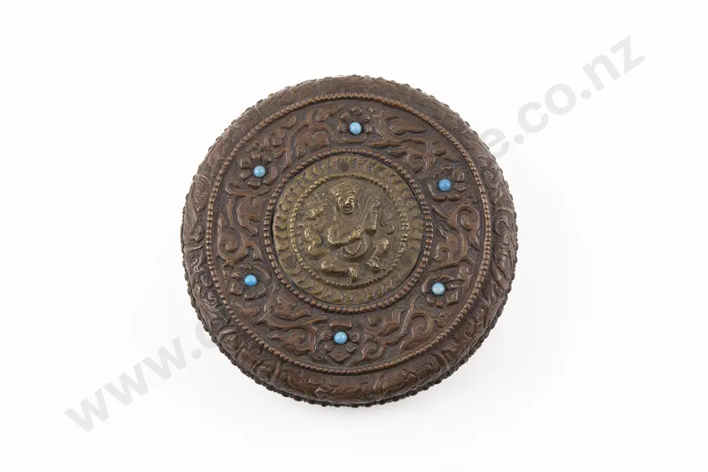 A Tibetan Copper And Brass Relic Box Image 1++