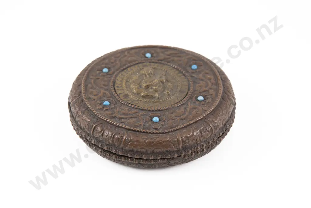 A Tibetan Copper And Brass Relic Box Image 1++