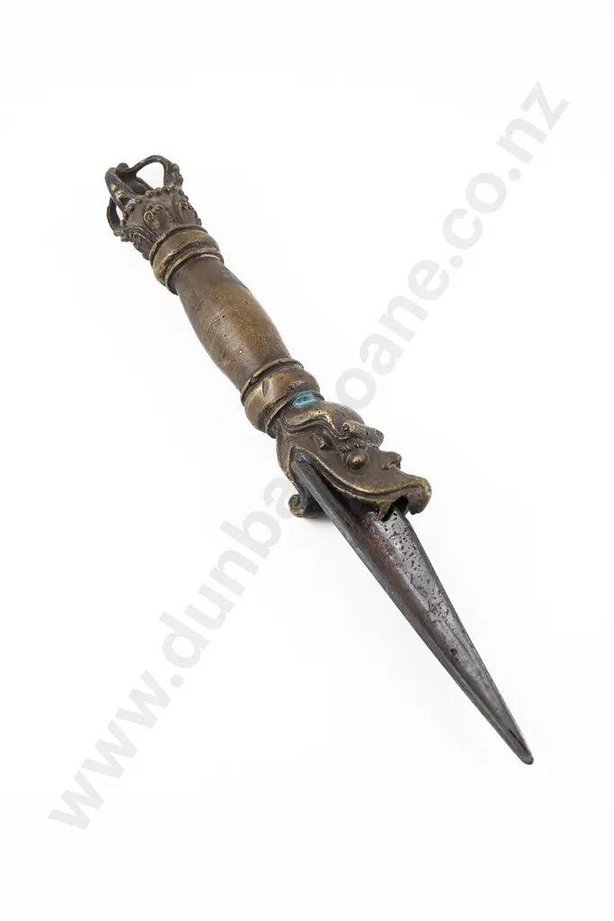 A Tibetan 18th Century Brass And Metal Phurba (Ritual Dagger) Image 1++
