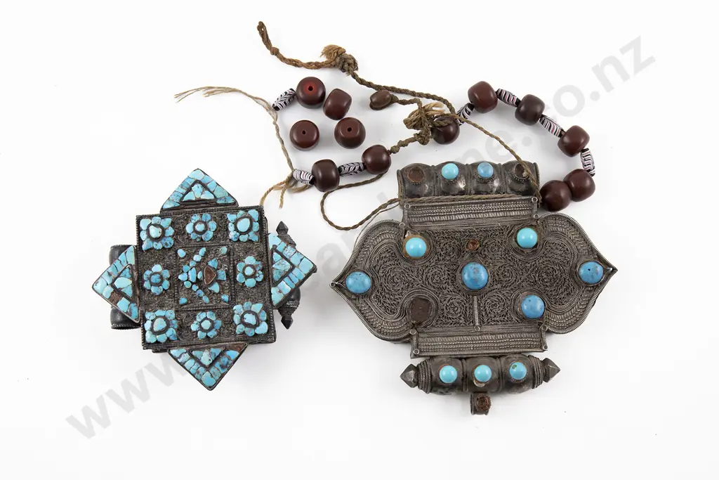 Two Tibetan Silver Gau (Amulet Boxes) Image 1++