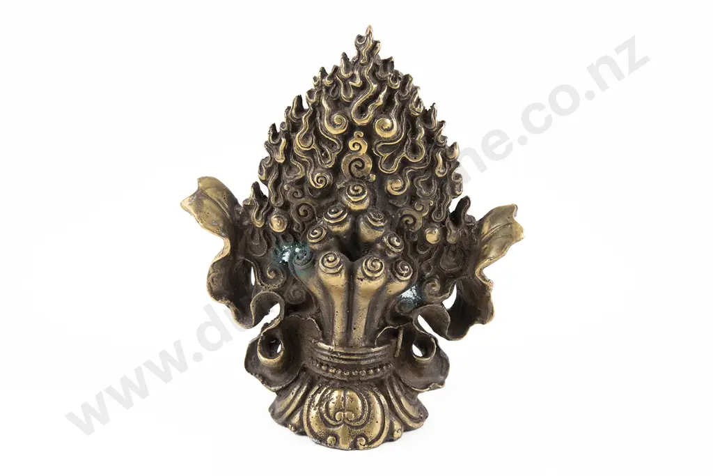 Tibetan 19th Century Brass Wish Granting Altar Offering Statue Image 1++