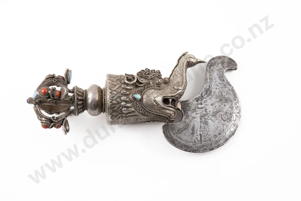 A Rare 19th Century Tibetan Vajra-Katari ( Ritual Chopping Knife) Image 1++