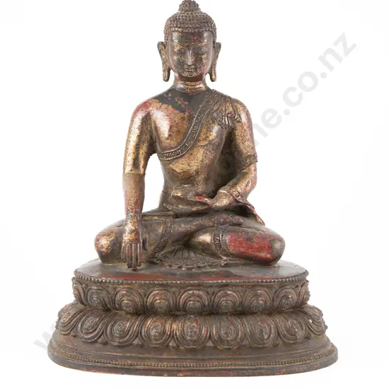 Tibetan Bronze Figure Of Shakyamuni Buddha