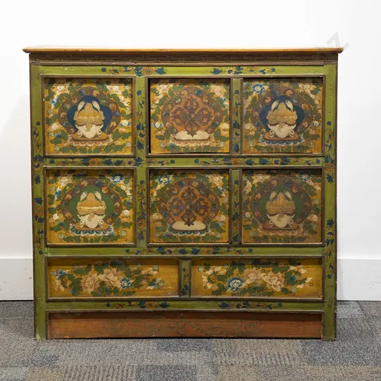 A Decorative Tibetan Sideboard
