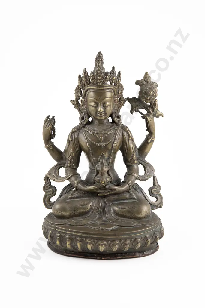 A Tibetan Bronze Figure Of Chenrezig ( Avalokitesvara) Image 1++