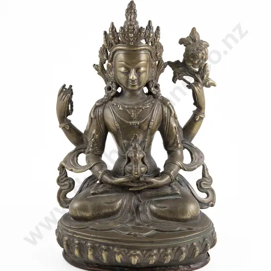 A Tibetan Bronze Figure Of Chenrezig ( Avalokitesvara)