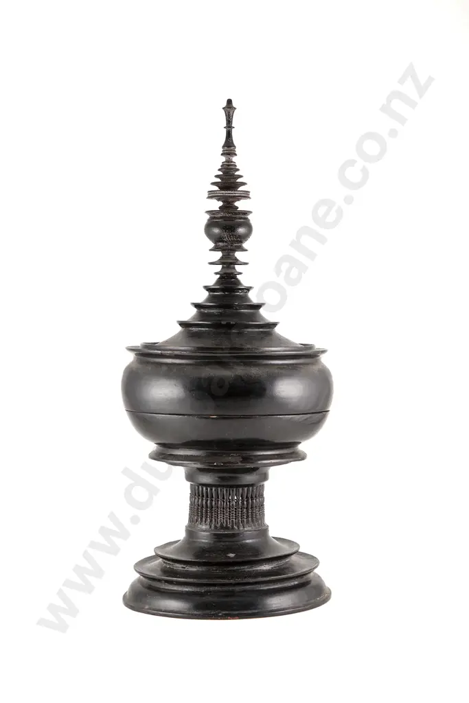 A Burmese Black Lacquered Offering Vessel Image 1++