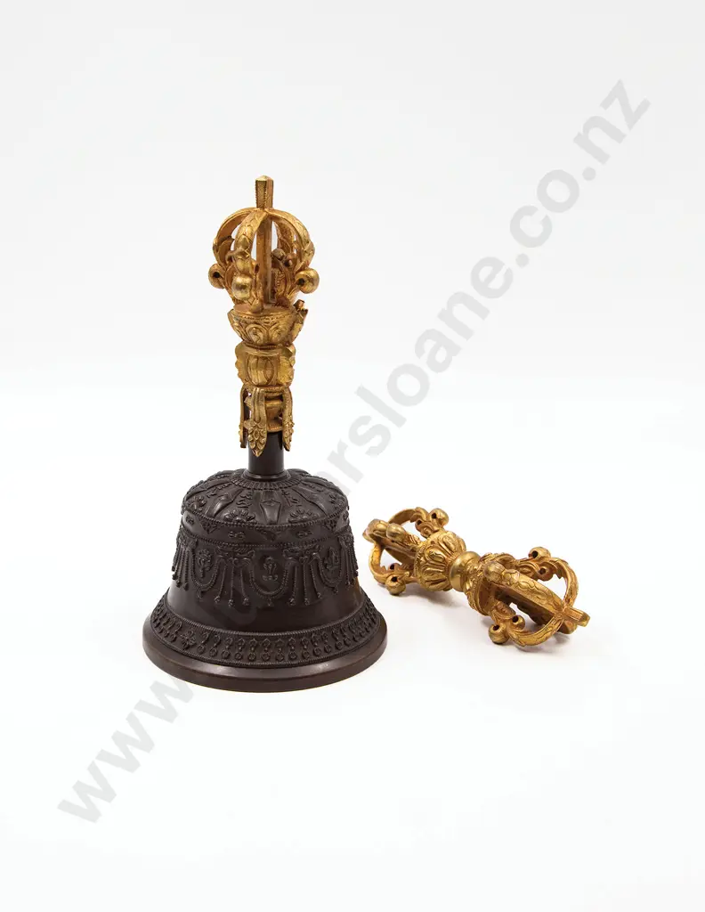 A Good Quality Tibetan Bell and Dorje Image 1++
