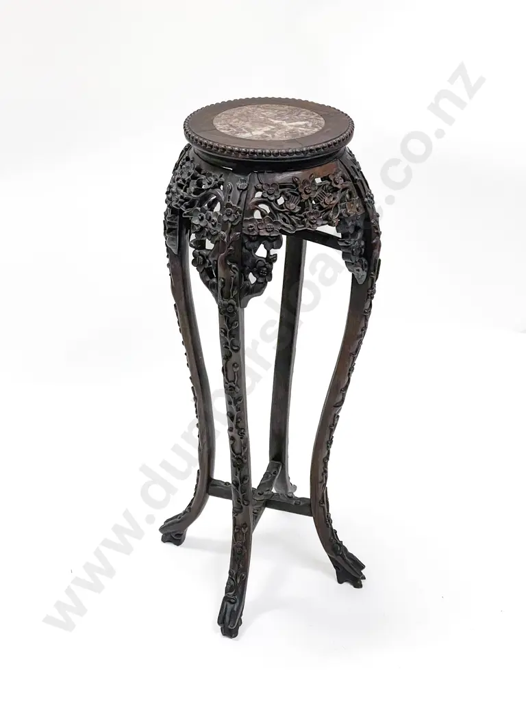 A Good Quality Late 19th Century Chinese Rosewood Vase Stand Image 1++
