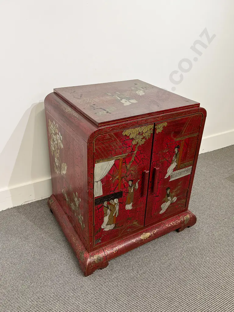 A Chinese Red Lacquer Art Deco Style Cabinet Image 1++