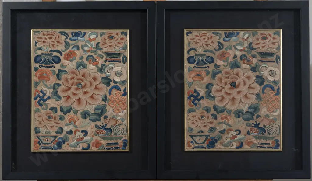 A Pair Of Chinese Embroidered Panels Image 1++