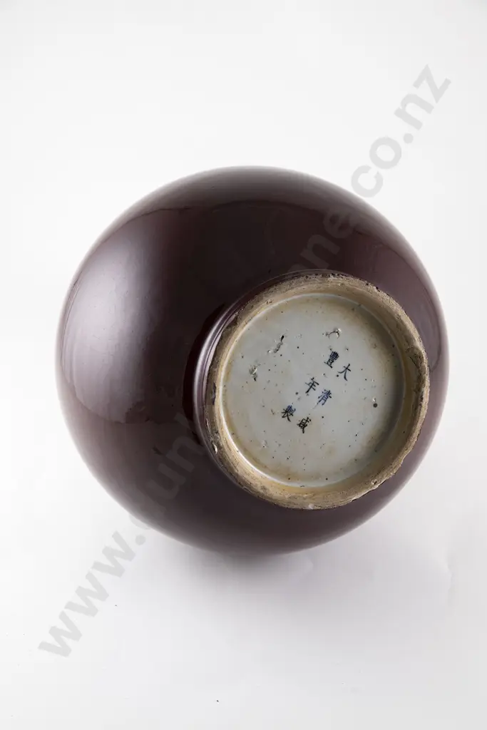 A Large Qing Dynasty Red Lang Yao Plum Glazed Bottle Vase Image 1++
