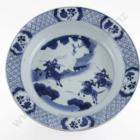 A Chinese Qing Dynasty Kangxi Period Blue And White Dish