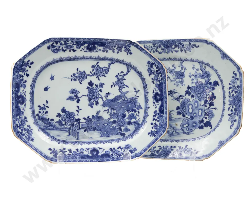 Two 19th Century Chinese Blue And White Export Dishes Image 1++