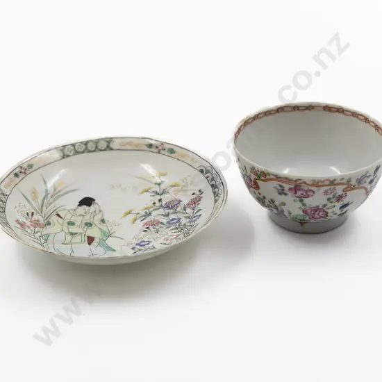 Chinese 18th Century Tea Bowl And Associated Saucer