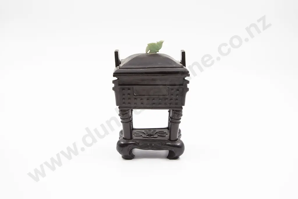 Chinese Bronze Censor On Stand And A Bronze Vase Stand Image 1++