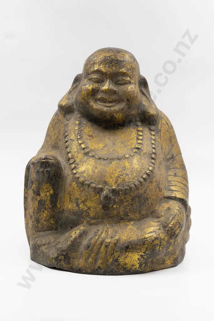Chinese Gilt Metal Figure of Hotei Buddha Image 1++