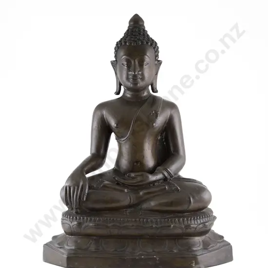 A Large 19th Century Thai Bronze Buddha