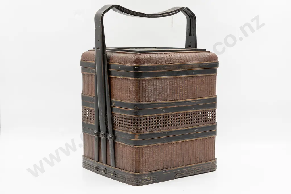 Chinese Hand-Woven Rattan Lacquered Food Basket Image 1++