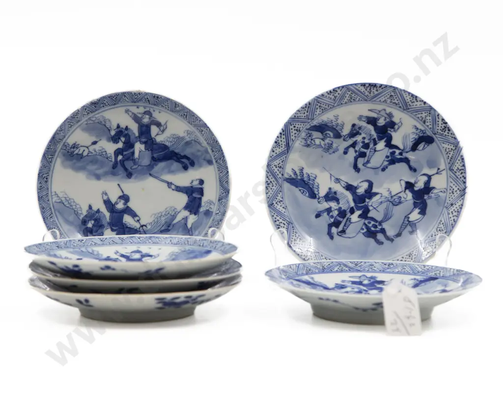 Six 19th Century Chinese Kangxi Style Dishes Image 1++