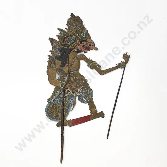 Three Indonesian Javanese Wayang Shadow Play Puppets