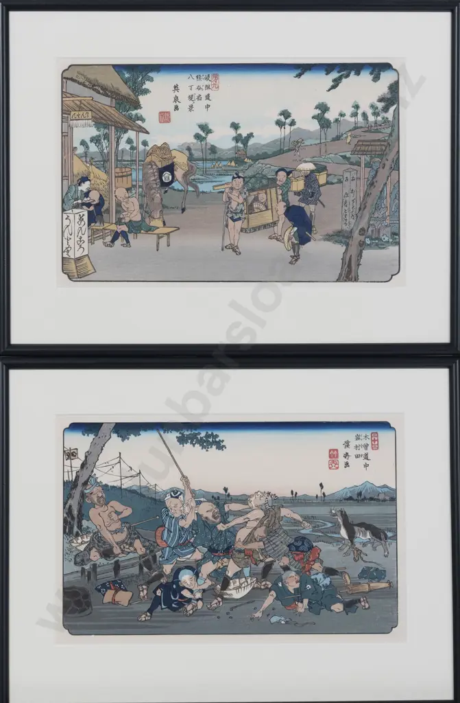 Four Japanese Ukiyo Woodblock Prints Image 1++