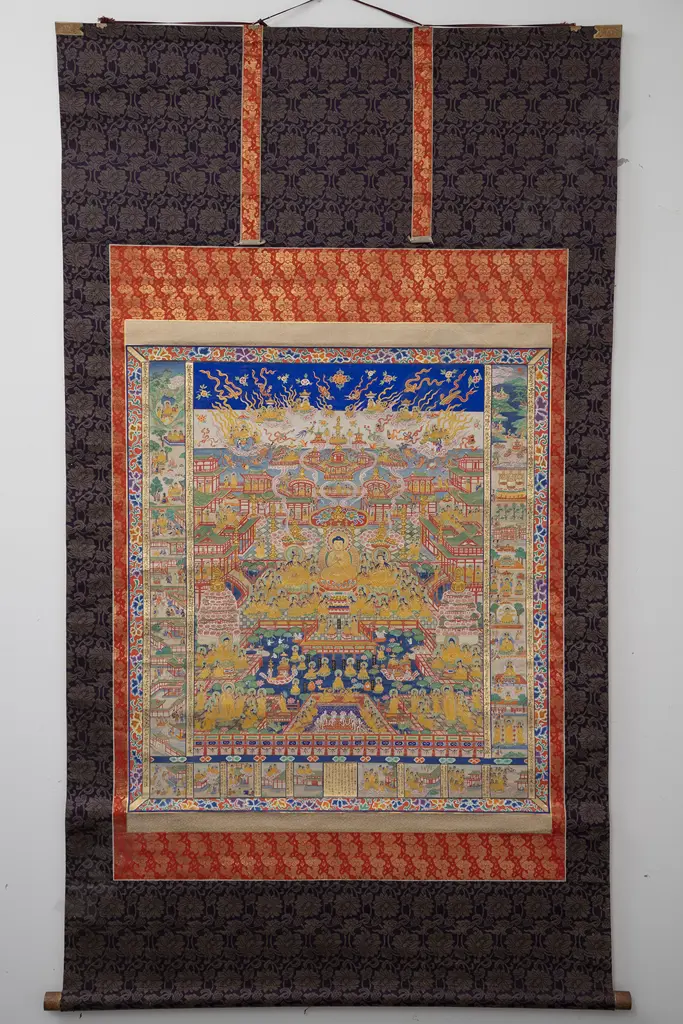 A Fine and Rare Japanese Taima Mandala  Hand Painted Thangka Image 1++