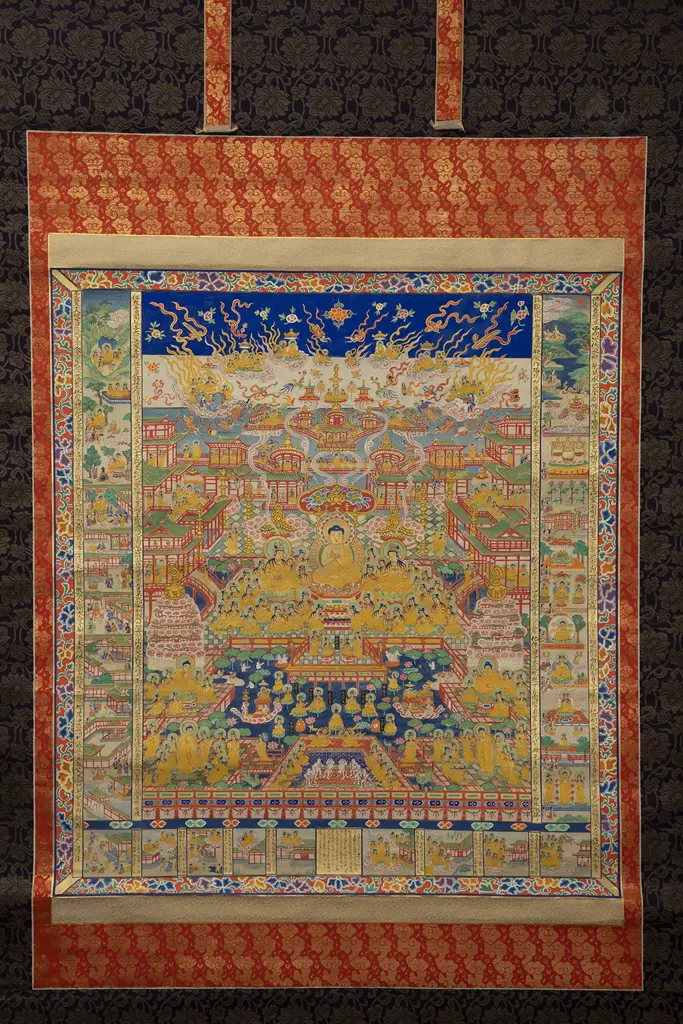 A Fine and Rare Japanese Taima Mandala  Hand Painted Thangka Image 1++