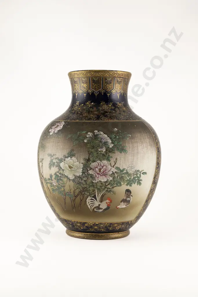 A Japanese Meiji Period Satsuma Vase by Kinkozan Image 1++