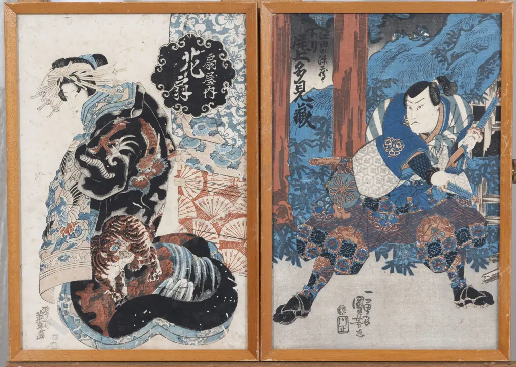 Two Japanese Meiji Period Ukiyo-e (Wood Block Prints) Image 1++