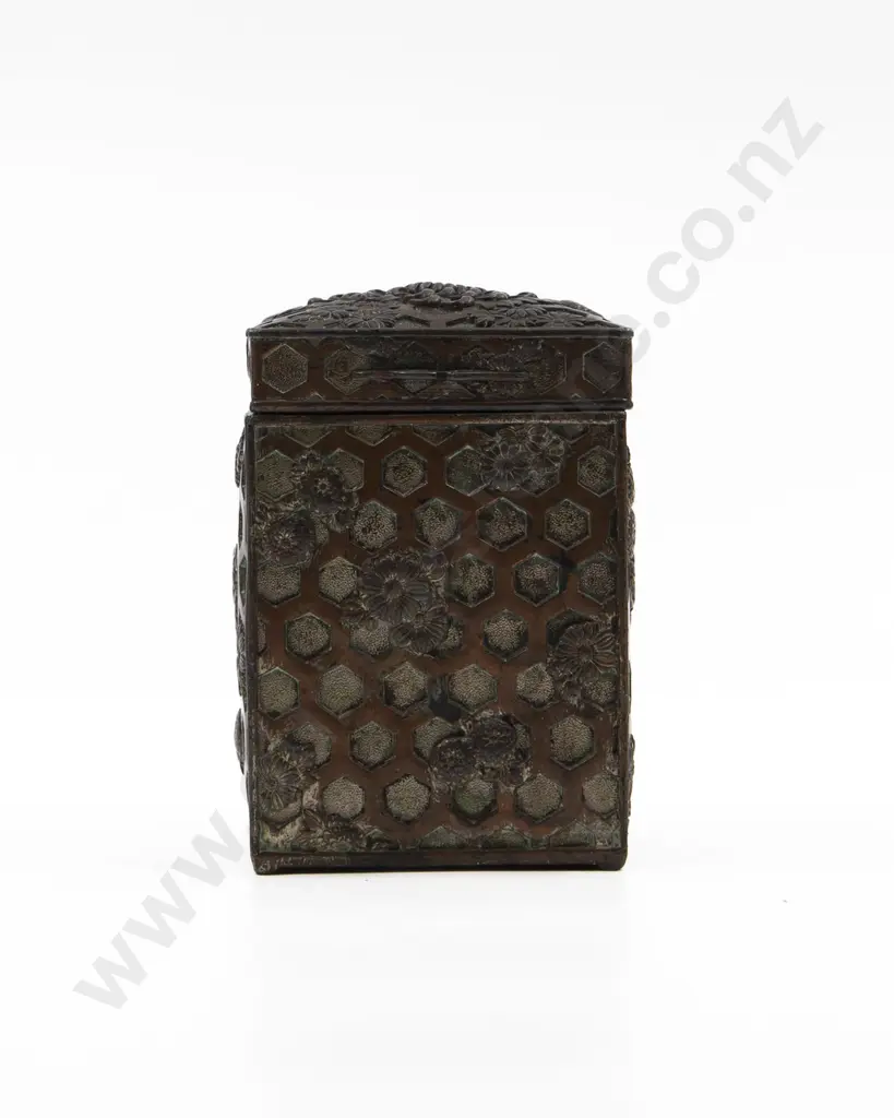 A Japanese Meiji Period Copper Tea Caddy Image 1++