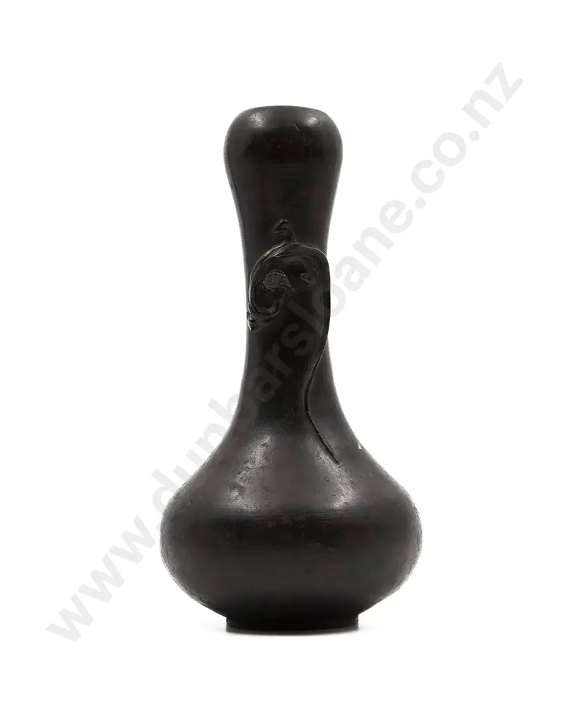 A Japanese Meiji Period Bronze Bottle Vase Image 1++