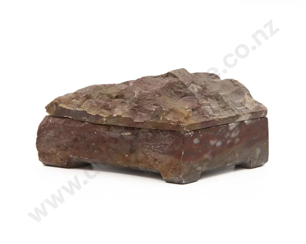 An Unusual Korean Early 20th Century Soapstone Cosmetic Box Image 1++