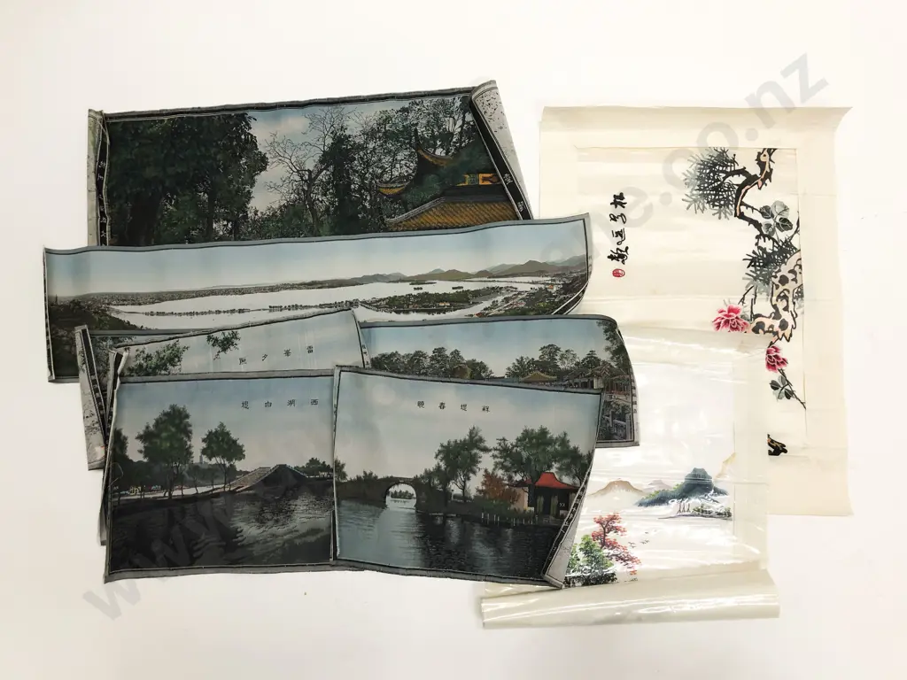Eight Embroided Chinese panels Image 1++