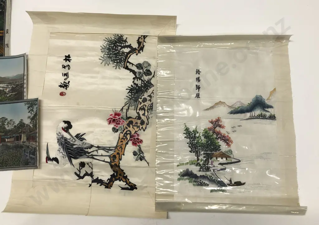 Eight Embroided Chinese panels Image 1++