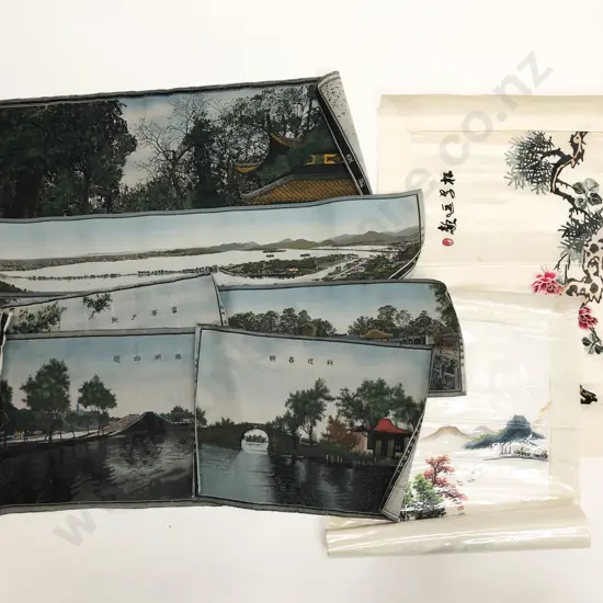 Eight Embroided Chinese panels