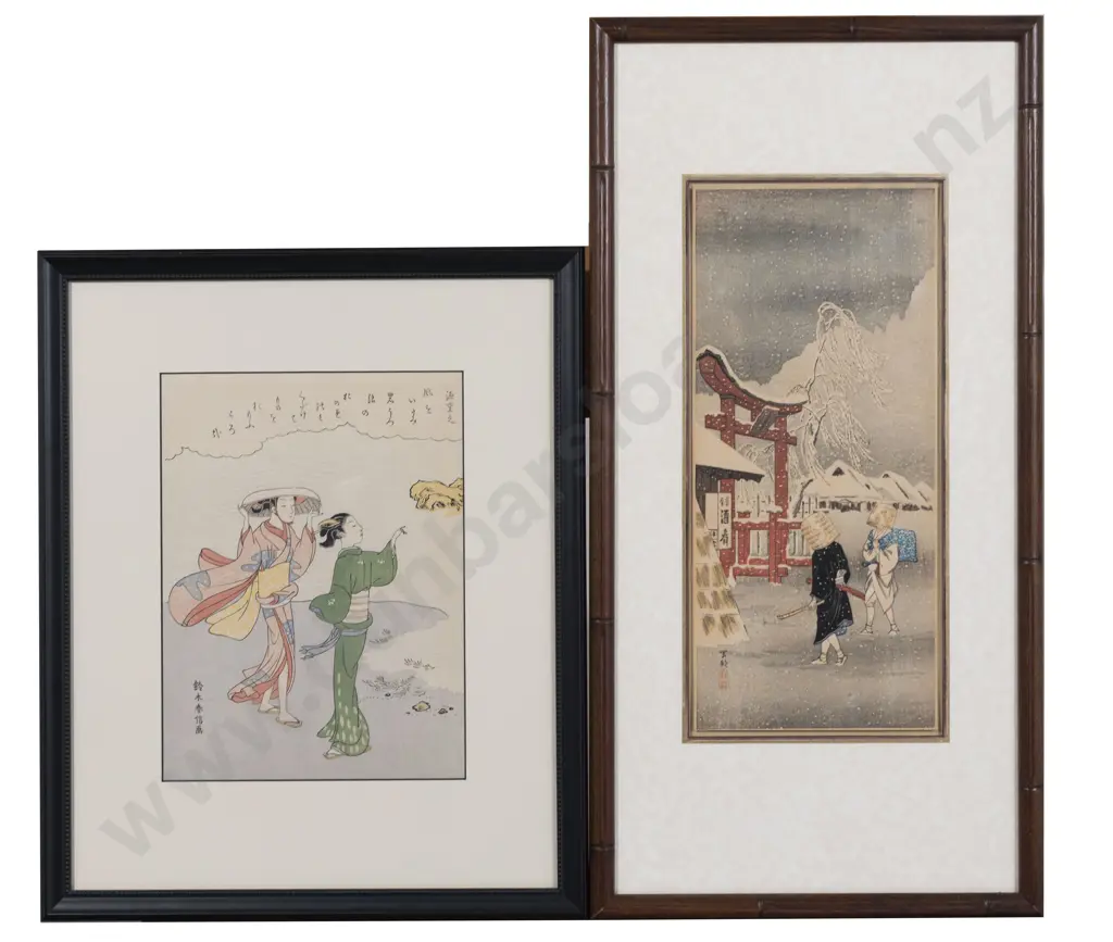 Japanese Ukiyo Woodblock Print by Harnobu Image 1++