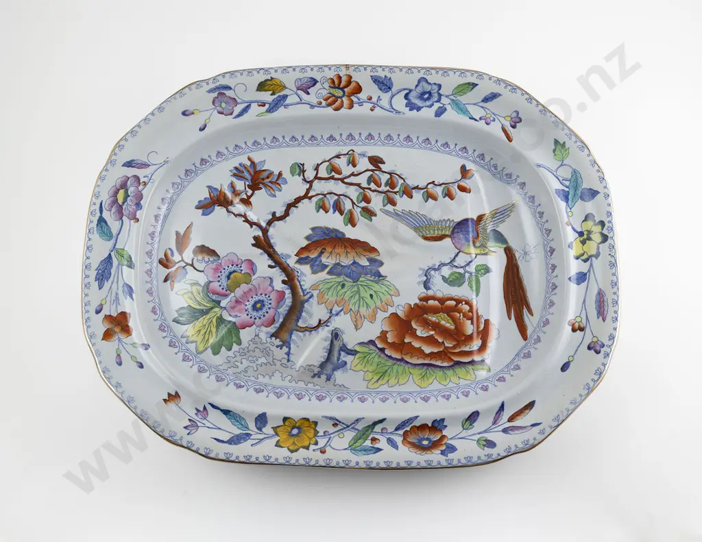 Davenport Stone China Flying Bird Pattern Ashet Image 1++