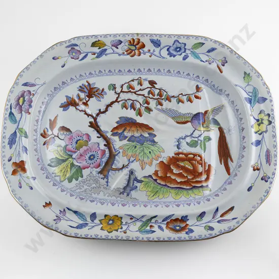 Davenport Stone China Flying Bird Pattern Ashet