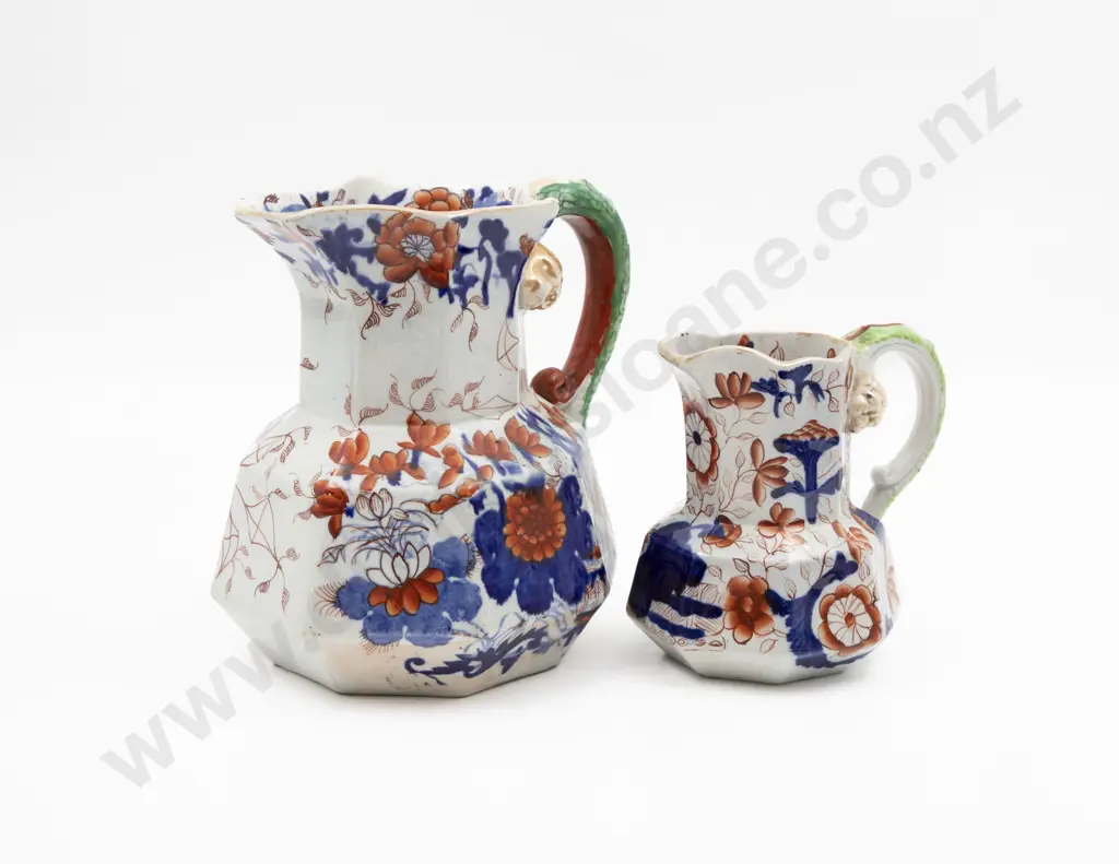 Masons Ironstone Patent Two Graduating Jugs Image 1++