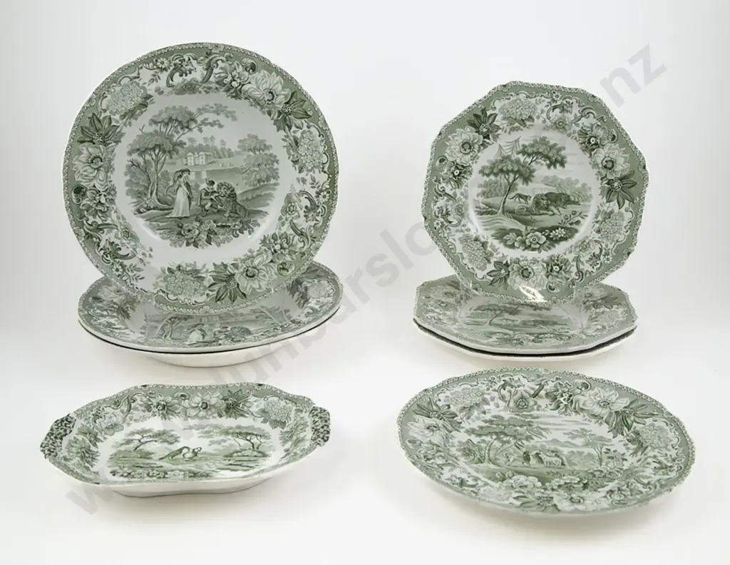 Mid C19th Late Spode Copeland & Garrett Eight Aesop's Fables Plates Image 1++